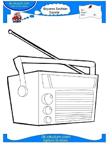 Çocuklar İçin Radio Boyama Sayfaları 